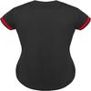 DIGITMON Women's Baseball Softball Jersey Button Down Premium Hip Hop T Shirts Uniform BlackRed, Large view 3