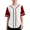 DIGITMON Women's Baseball Softball Jersey Button Down Premium Hip Hop T Shirts Uniform WHITEBURGUNDY, X-Small view 1