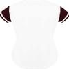DIGITMON Women's Baseball Softball Jersey Button Down Premium Hip Hop T Shirts Uniform WHITEBURGUNDY, X-Small view 3