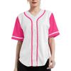 DIGITMON Women's Baseball Softball Jersey Button Down Premium Hip Hop T Shirts Uniform WHITEHOTPINK, Small