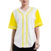DIGITMON Women's Baseball Softball Jersey Button Down Premium Hip Hop T Shirts Uniform WHITEYELLOW, Large view 1