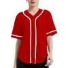 DIGITMON Women's Baseball Softball Jersey Button Down Premium Hip Hop T Shirts Uniform Redwhite, Large view 1