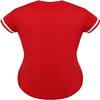 DIGITMON Women's Baseball Softball Jersey Button Down Premium Hip Hop T Shirts Uniform Redwhite, Large view 3
