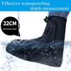 Rain Shoe Covers Waterproof Rain Boot Shoe Cover PVC Rubber Sole Reusable Anti-Slip Rain Snow Boots Overshoes Gear Shoes Durable Mud-Proof Shoe Protector for Cycling Outdoor Travel (Black, M) view 4
