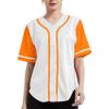 DIGITMON Women's Baseball Softball Jersey Button Down Premium Hip Hop T Shirts Uniform WHITEORANGE, Small view 1