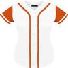 DIGITMON Women's Baseball Softball Jersey Button Down Premium Hip Hop T Shirts Uniform WHITEORANGE, Small view 2