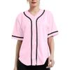 DIGITMON Women's Baseball Softball Jersey Button Down Premium Hip Hop T Shirts Uniform PINKBLACK, Large view 1