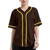 DIGITMON Women's Baseball Softball Jersey Button Down Premium Hip Hop T Shirts Uniform BROWNYELLOW, 2X-Large view 1