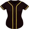 DIGITMON Women's Baseball Softball Jersey Button Down Premium Hip Hop T Shirts Uniform BROWNYELLOW, 2X-Large view 2
