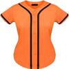 DIGITMON Women's Baseball Softball Jersey Button Down Premium Hip Hop T Shirts Uniform ORANGEBLACK, Large view 2