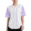 DIGITMON Women's Baseball Softball Jersey Button Down Premium Hip Hop T Shirts Uniform WHITELAVENDER, 2X-Large view 1