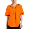 DIGITMON Women's Baseball Softball Jersey Button Down Premium Hip Hop T Shirts Uniform ORANGEBLACK, Medium view 1