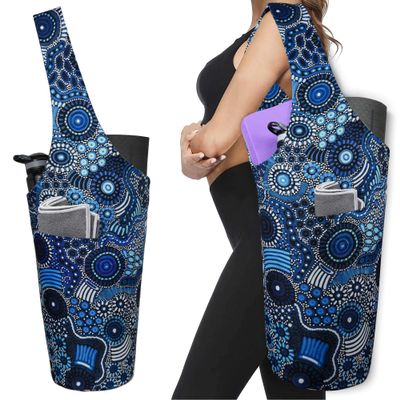 BagYG Yoga Mat Bag - Long Tote with Pockets - Holds More Yoga Accessories - Yoga Bag Fit Most Size Mats - Dot Art Circles Yoga Mat Carrier,BagYG-31066268,37''x15.5''