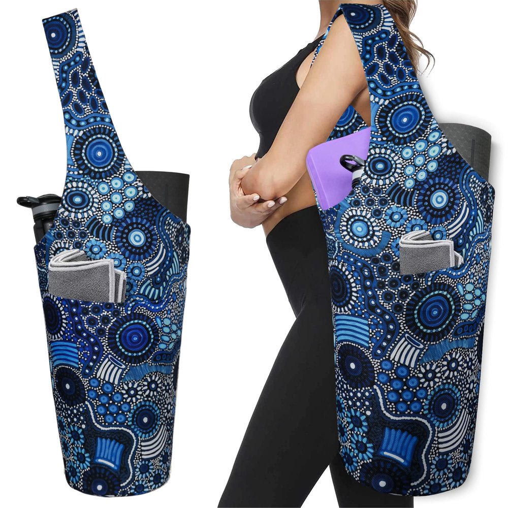 BagYG Yoga Mat Bag - Long Tote with Pockets - Holds More Yoga Accessories - Yoga Bag Fit Most Size Mats - Dot Art Circles Yoga Mat Carrier,BagYG-31066268,37''x15.5''