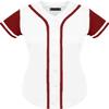 DIGITMON Women's Baseball Softball Jersey Button Down Premium Hip Hop T Shirts Uniform WHITERED, Small view 2