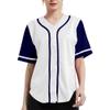 DIGITMON Women's Baseball Softball Jersey Button Down Premium Hip Hop T Shirts Uniform WHITENAVY, X-Large view 1