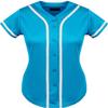 DIGITMON Women's Baseball Softball Jersey Button Down Premium Hip Hop T Shirts Uniform TURQWHITE, 2X-Large view 2