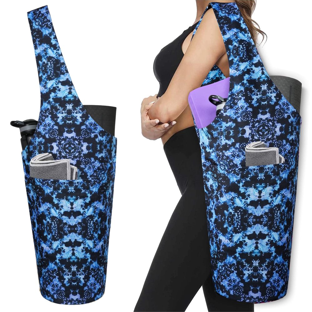 BagYG Yoga Mat Bag - Long Tote with Pockets - Holds More Yoga Accessories - Yoga Bag Fit Most Size Mats - Tie Dye Art Yoga Mat Carrier,37''x15.5''