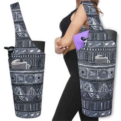 BagYG Yoga Mat Bag - Long Tote with Pockets - Holds More Yoga Accessories - Yoga Bag Fit Most Size Mats - Tribal Print Yoga Mat Carrier,BagYG-31066269,37''x15.5''