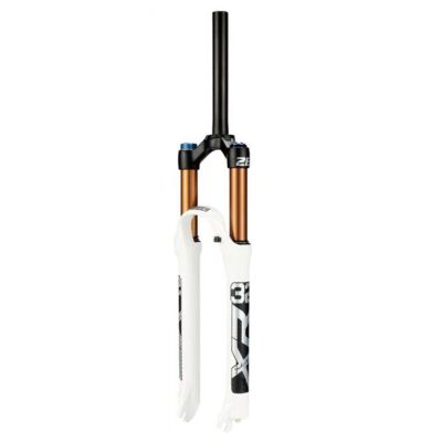 ZECHAO Air Mountain Bike Suspension Fork Stroke 120mm,1-1/8" Straight Tube QR 9mm Manual Lock XC/AM Ultralight Mountain Bike Front Fork (Color : White, Size : 26inch)