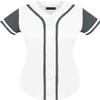 DIGITMON Women's Baseball Softball Jersey Button Down Premium Hip Hop T Shirts Uniform WHITEGREY, Small view 2