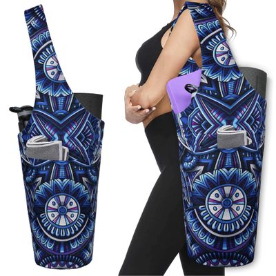 BagYG Yoga Mat Bag - Long Tote with Pockets - Holds More Yoga Accessories - Yoga Bag Fit Most Size Mats - Abstract Ethnic Yoga Mat Carrier,BagYG-31066268,37''x15.5''