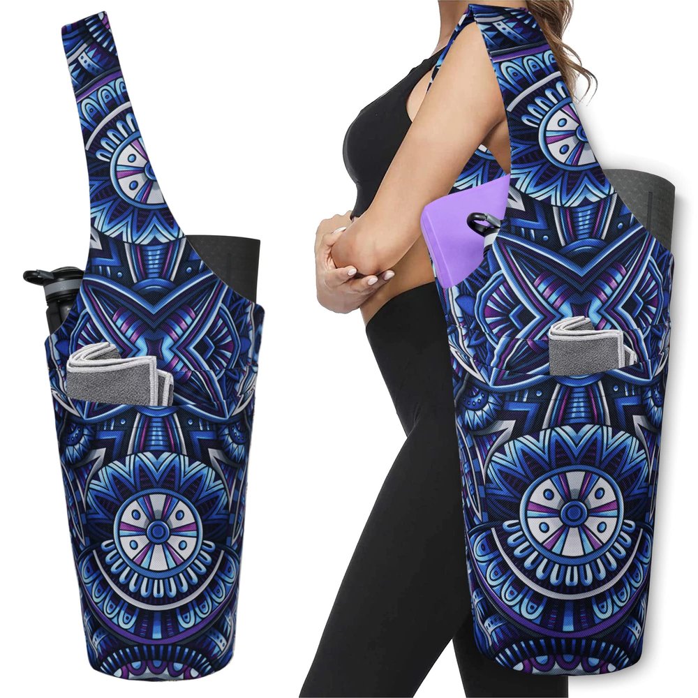 BagYG Yoga Mat Bag - Long Tote with Pockets - Holds More Yoga Accessories - Yoga Bag Fit Most Size Mats - Abstract Ethnic Yoga Mat Carrier,BagYG-31066268,37''x15.5''