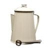 IN FUSION Camping Boiler Enamel Coating And Glass Cap For Backpacking, Campsite, Kitchen, Over Stove And Pot Makes 12 Cups Comes With Stainless Steel Spoon (Beige) No Basket view 2