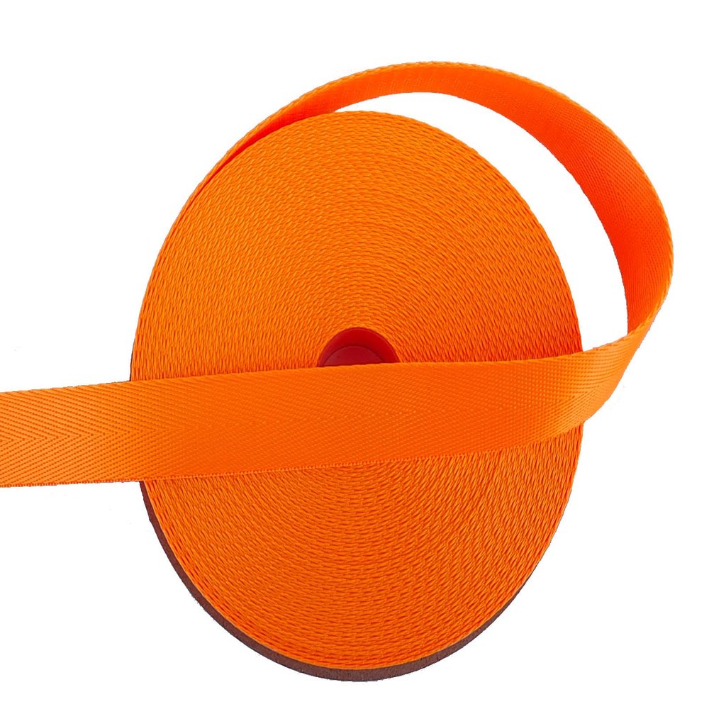 ABOKOY 1 Inch Nylon Webbing Strap 15 Yards Nylon Strap Webbing for Backpack Strap Pet Collar Indoor Outdoor Craft DIY Repair (1041 Orange)