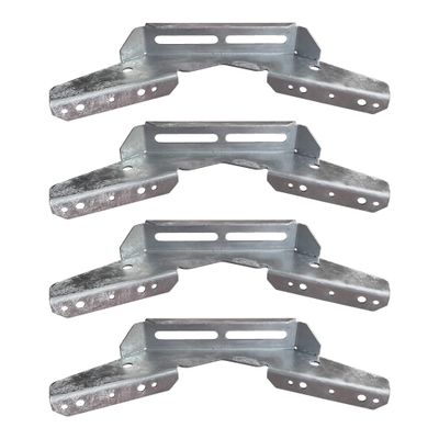 A.A 4 Pack Pontoon Wing Bunk Brackets, V Wing, Silver, Metal Frame
