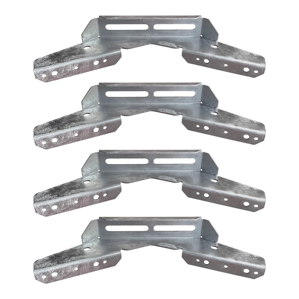 A.A 4 Pack Pontoon Wing Bunk Brackets, V Wing, Silver, Metal Frame