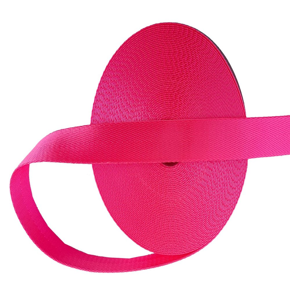 ABOKOY 1 Inch Nylon Webbing Strap 15 Yards Nylon Strap Webbing for Backpack Strap Pet Collar Indoor Outdoor Craft DIY Repair (1035 Hot Pink)