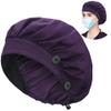 ABAMERICA Bouffant Caps with Button and Sweatband, Adjustable Scrub Caps for Women Men, Single Satin Layer view 1