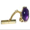 10mm Round Amethyst Cabochon Cab Gemstone Gem Gold Color Tie Tack EPTT378/31223 view 1