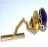 10mm Round Amethyst Cabochon Cab Gemstone Gem Gold Color Tie Tack EPTT378/31223 view 2