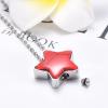 BIAIHQIE Stainless Steel Red Stone Star Cremation Pendant Ashes Holder Urn Locket Funeral Memorial Necklace Keepsake Jewelry view 4