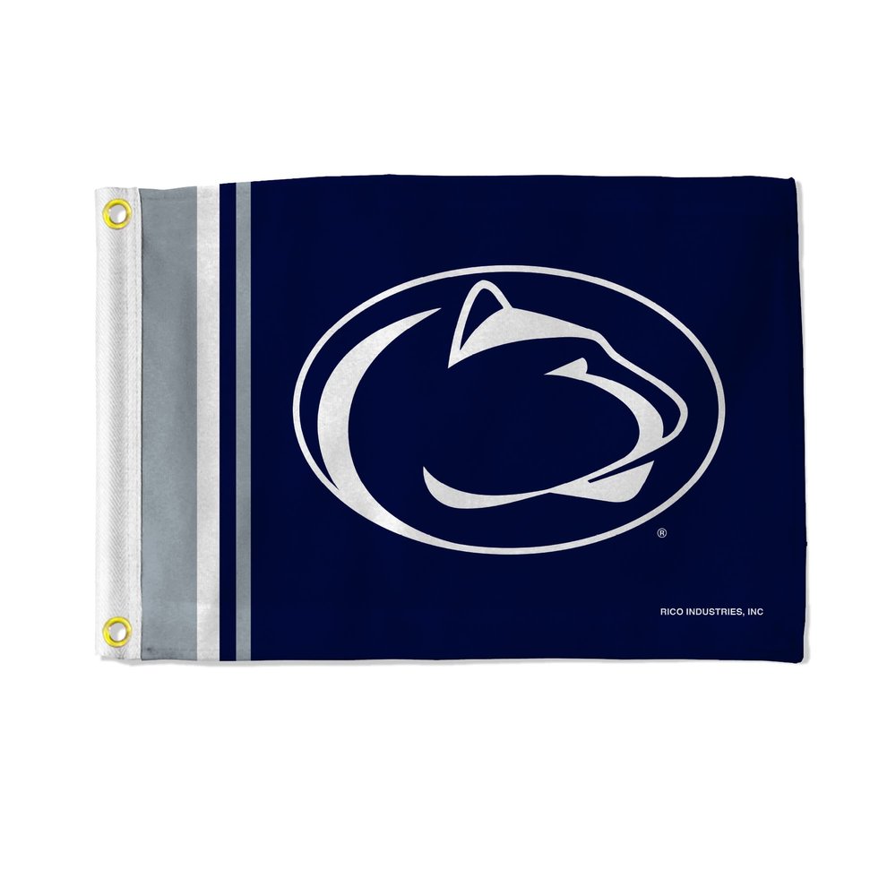Rico Industries NCAA Penn State Nittany Lions - PSU Stripes Utility Flag - Double Sided - Great for Boat/Golf Cart/Home ect., 12" x 17"