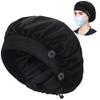 ABAMERICA Bouffant Caps with Button and Sweatband, Adjustable Scrub Caps for Women Men, Single Satin Layer view 1