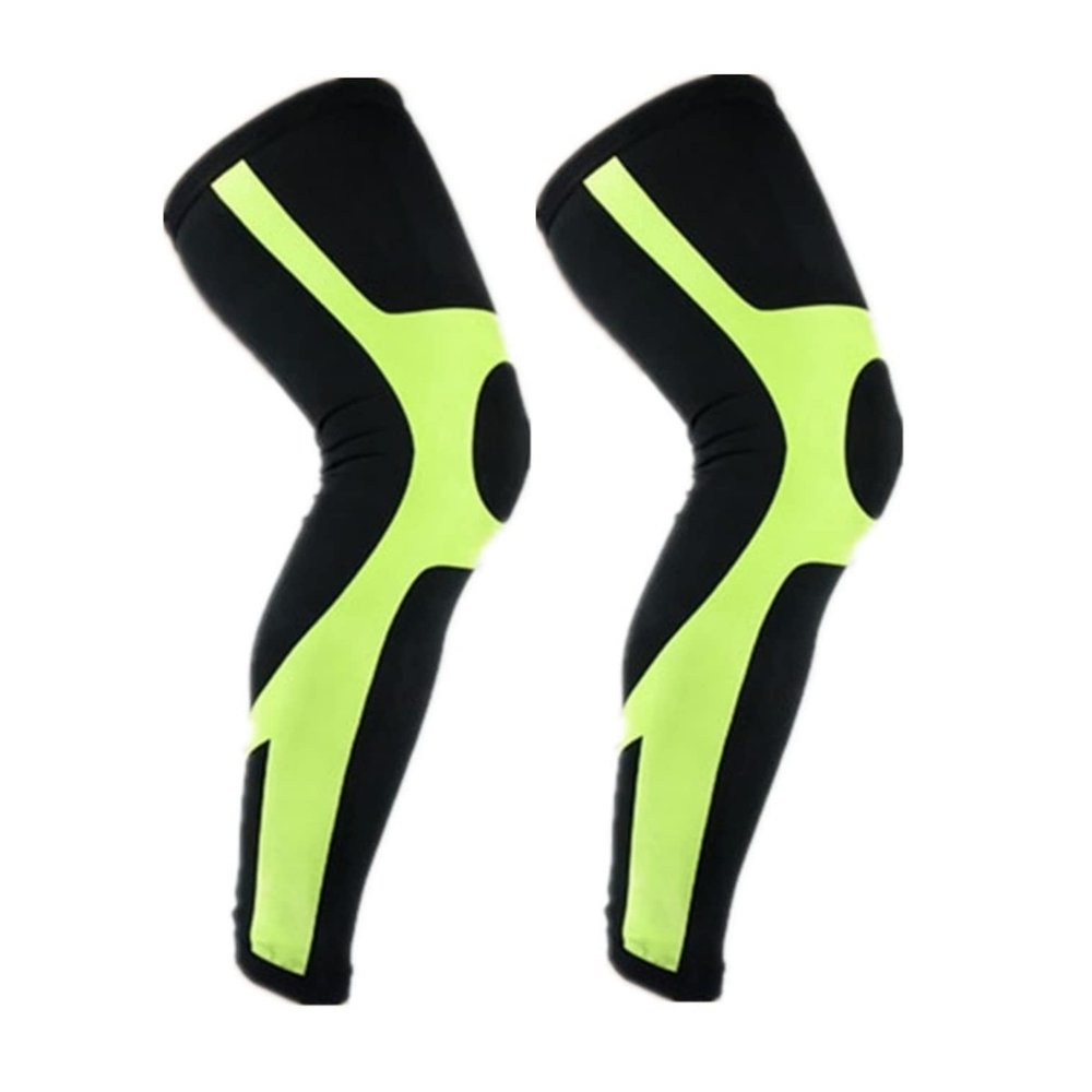 WIRUN Sports Compression UV Long Leg Knee Sleeves Brace for Men Women Youth Running Basketball Football Cycling Workout Gym (Blackgreen,X-Large)