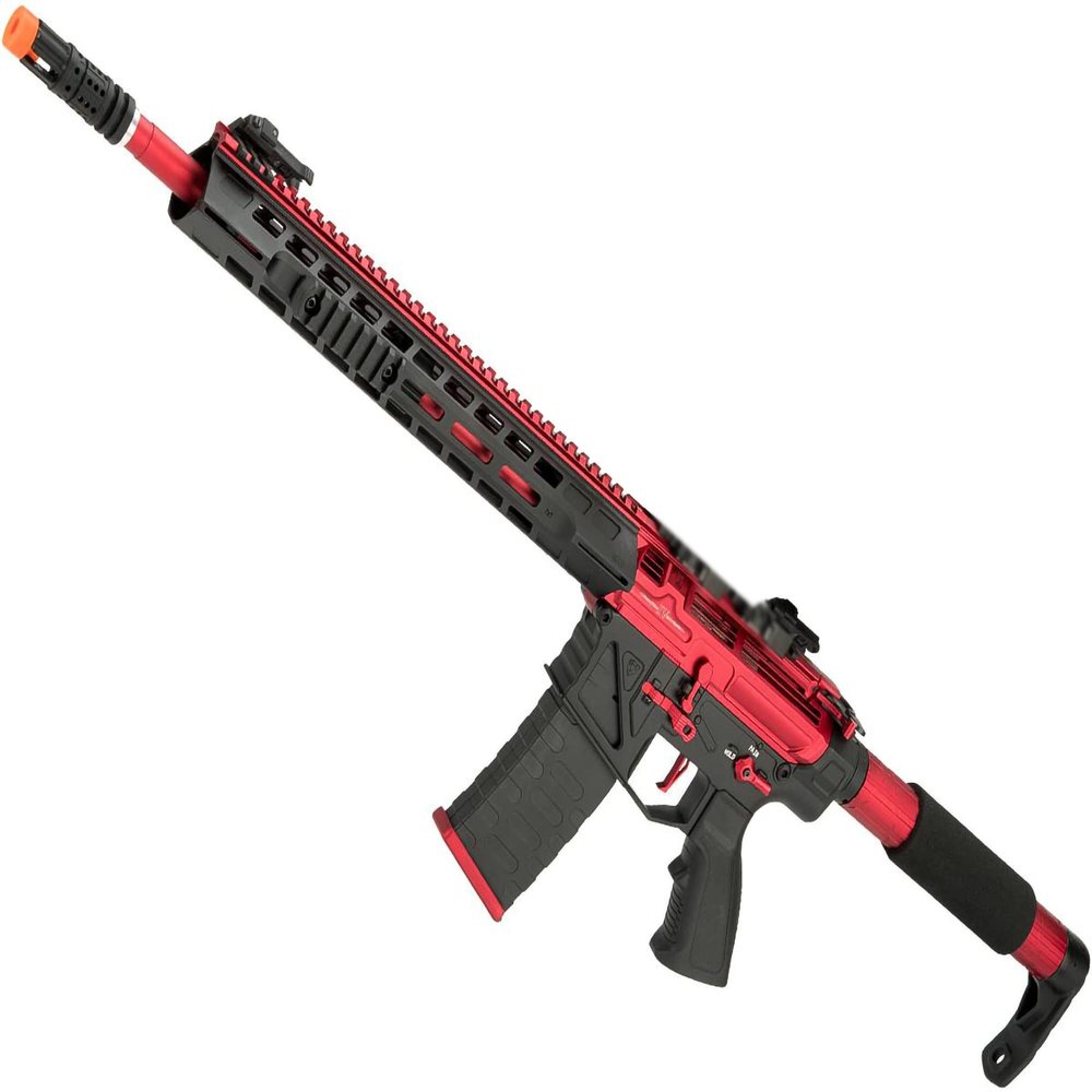 Evike Airsoft - APS Phantom Extremis Mark IV 2.0 eSilverEdge M4 AEG with 15" MLOK Handguard (Color: Red/Black)