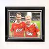 Ryan Giggs & Paul Scholes Hand Signed Autograph Manchester United Football Soccer Memorabilia Photo In Luxury Handmade Wooden Display & Certificate of Authenticity view 1