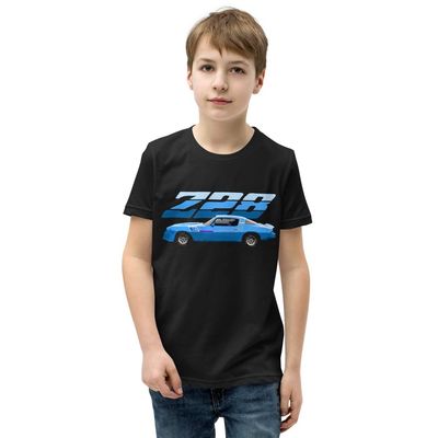 1980 Camaro Z28 Classic Car Club Custom Youth Short Sleeve T-Shirt Black
