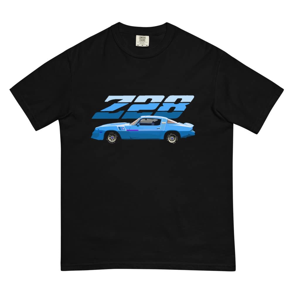 1980 Camaro Z28 Classic Car Club Custom Mens Garment-Dyed Heavyweight t-Shirt Black