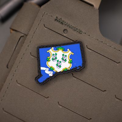 Connecticut State Flag Ranger Eye PVC Morale Patch  Hook Backed by NEO Tactical