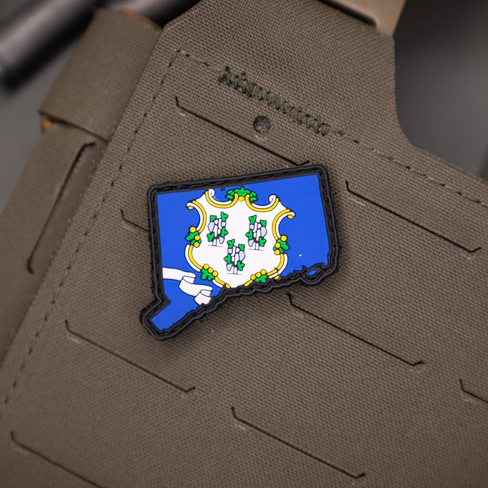 Connecticut State Flag Ranger Eye PVC Morale Patch  Hook Backed by NEO Tactical