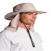 Floating Boating Hat with Neck Drape - UPF 50+ Sun Protection - Convertible in Stone view 2