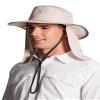 Floating Boating Hat with Neck Drape - UPF 50+ Sun Protection - Convertible in Stone view 3