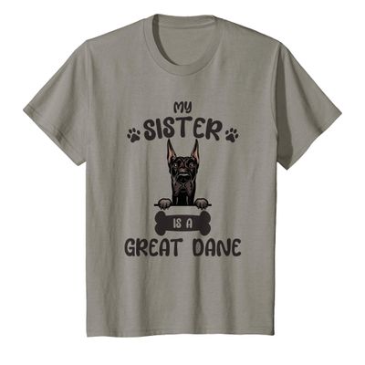 My Sister Is A Great Dane Cute Dog Breed T-Shirt for Kids