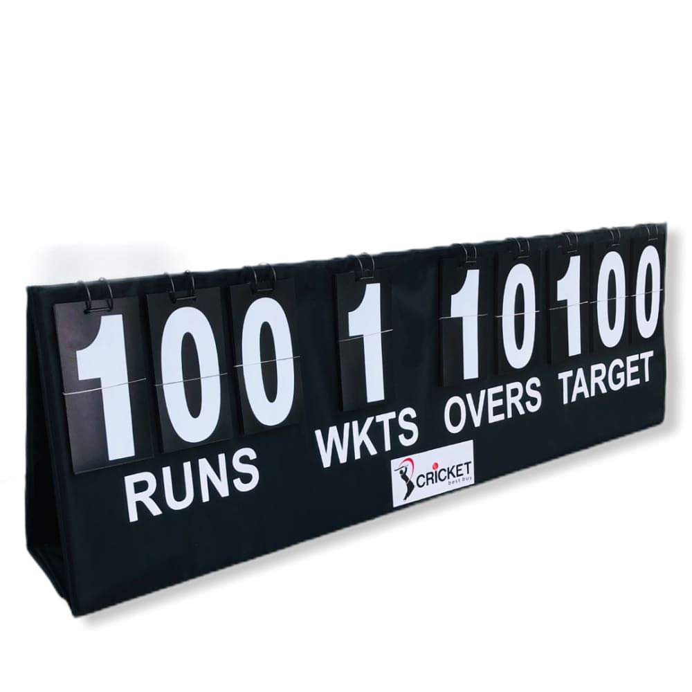 Bratla Cricket Scoreboard Portable Black Easy-Flip Scoreboard for Cricket Multi-Surface Placement