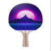 TigerTail Sports Vaporwave Mountains Colorful Design Ping Pong Paddle, Premium 5 Ply Table Tennis Racket (Black on Back) view 1